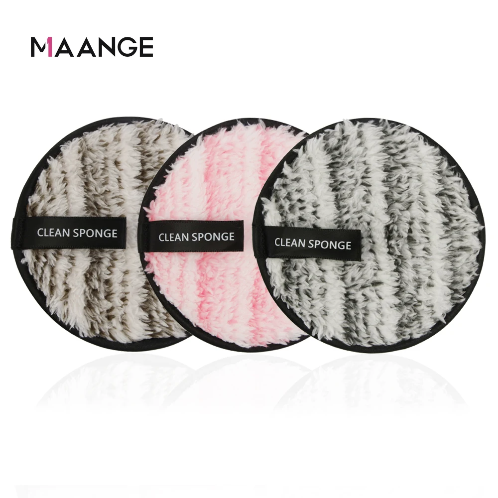 MAANGE 3 шт. волокно макияж спонж для снятия умывания лица буфами на рукавах макияжа