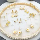 Серьги-ромашки в Корейском стиле женские, длинные висячие ювелирные украшения в стиле милых цветов, минимализм, 2020