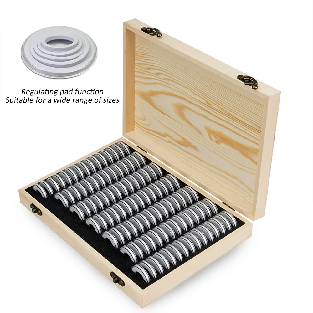 100 шт. капсулы для монет деревянный защитный коробка Органайзер чехол Collecting