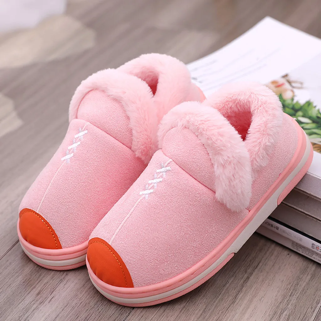 Детские тапочки для мальчиков и девочек домашняя обувь с рисунком лисы зимние