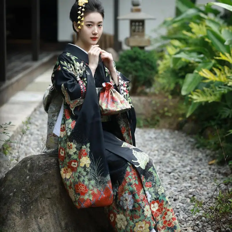 

Винтажные костюмы для косплея, традиционное японское кимоно, женское платье, Восточное элегантное юката, Женский праздничный халат с поясо...