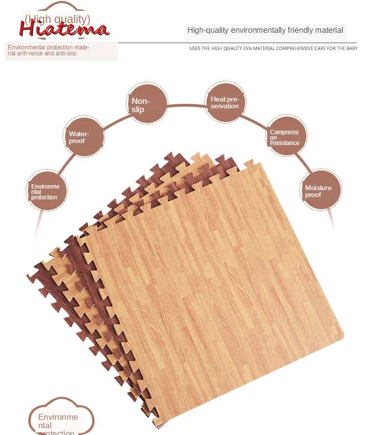 

16Pcs Imitation wood grain Pattern Foam Puzzle Kids Rug Carpet Split Joint EVA baby Play Mat Indoor Soft activity Puzzle Mats