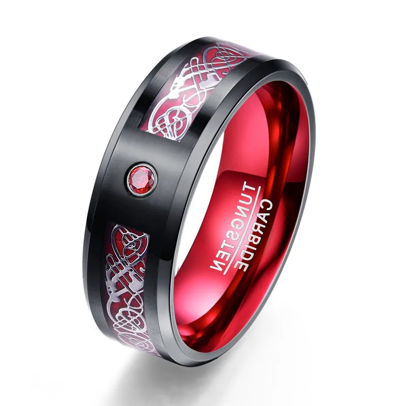 

Men's Women's Couple teens Titanium steel ring red purple green two-color vacuum plating fashion jewelry 2020 trend finger-ring