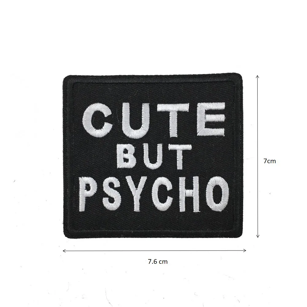 Клейкая лента для герметизации Cute but Psycho громкий труб для спасения жизни пива велосипеды рок-н-ролл MC куртка байкера именной ярлык забавными вышитые патч - Цвет: Многоцветный