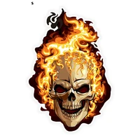 lifelike creative fire skull colorful car sticker funny car stickers styling removable decal