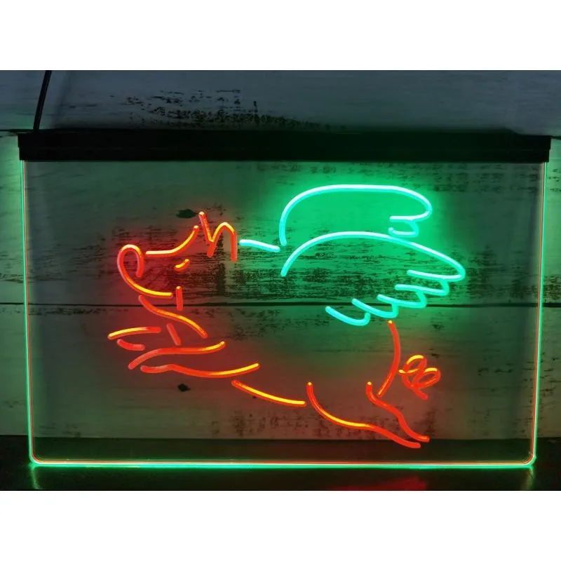 

Декоративная Двухцветная светодиодная неоновая вывеска SS122 Flying Pig