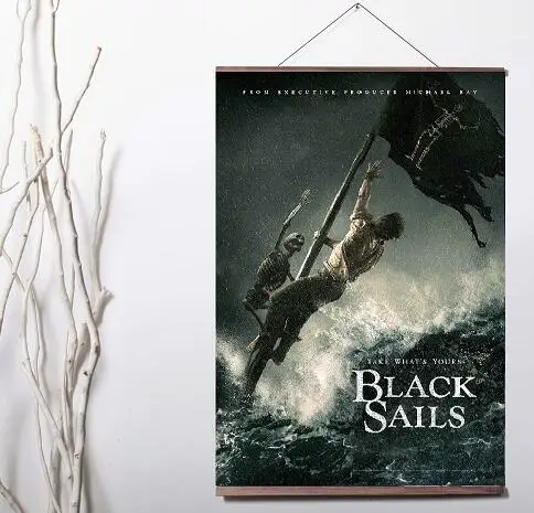 

Black Sails Take What's Yours movie Art Canvas print poster decoration painting with solid wood hanging scroll
