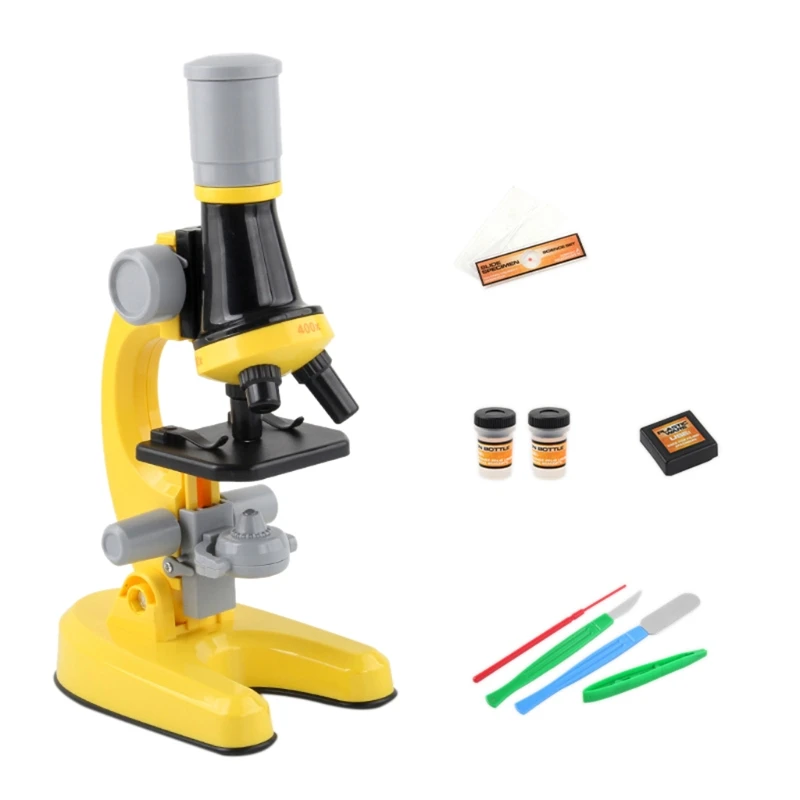 

Microscope Kit Lab LED 100X-400X-1200X Home School Science Educational Toy Gift Refined Biological Microscope for Kids