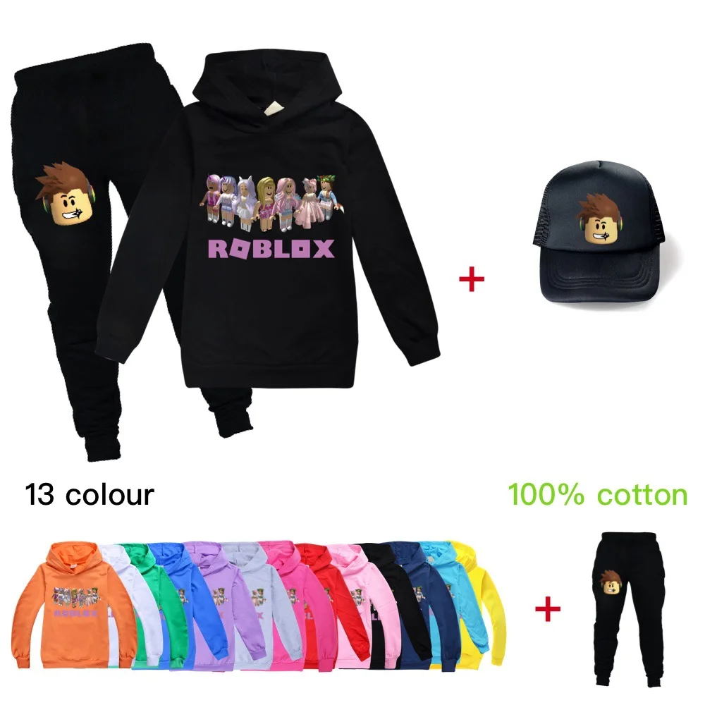 

Детский костюм, шапка ROBLOXing, осенняя одежда для маленьких девочек и мальчиков, детские костюмы, одежда, модные спортивные штаны, Детский комп...