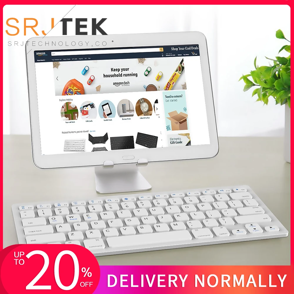 Беспроводная клавиатура с Bluetooth для компьютера тонкая маленькая русская