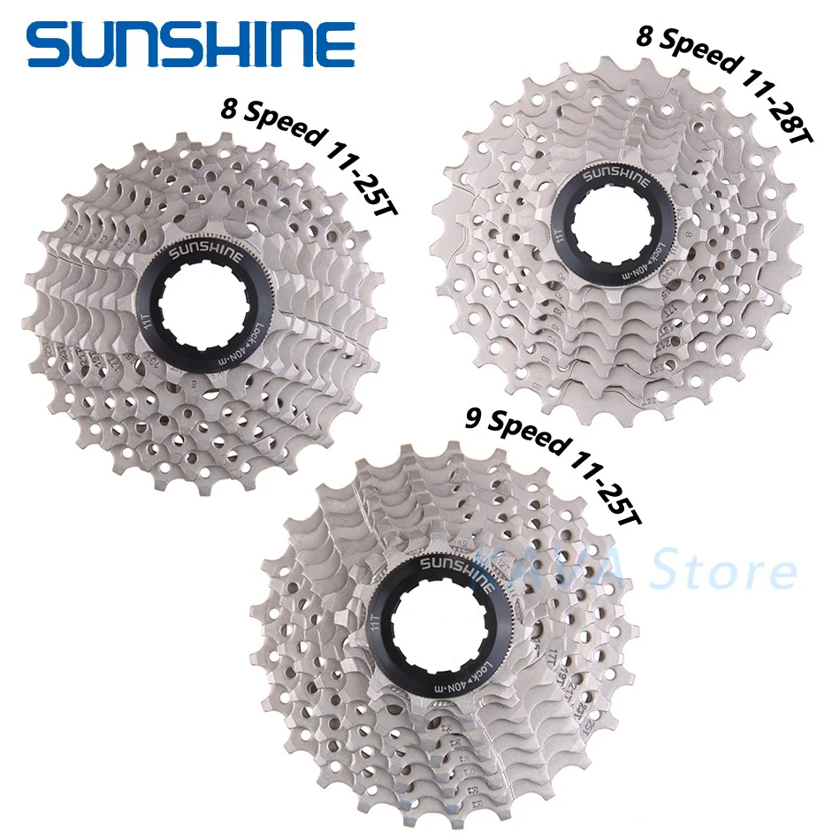SUNSHINE дорожный велосипед свободного хода 11-25/28/32/36T для велосипедной Сталь 8/9/10/11S скоростная кассета свободного хода велосипеда для Запчасти Shimano SRAM