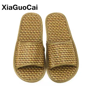 Шлепанцы унисекс из натурального тростника, домашние мужские тапочки из бамбукового ротанга, нескользящая тканая обувь для влюбленных, легкая, для лета