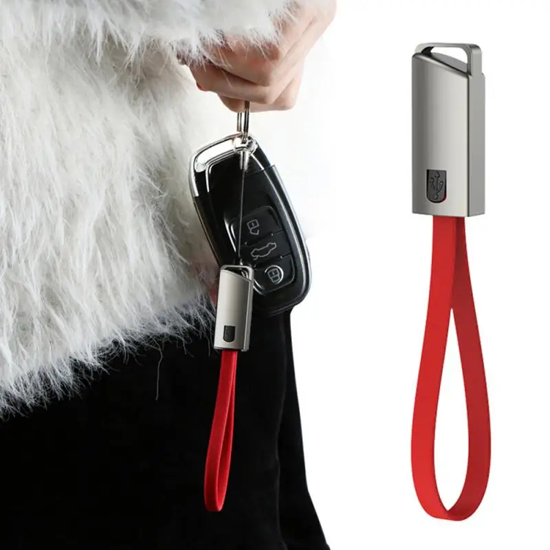 Креативный портативный кабель из цинкового сплава с брелоком для Android быстрой