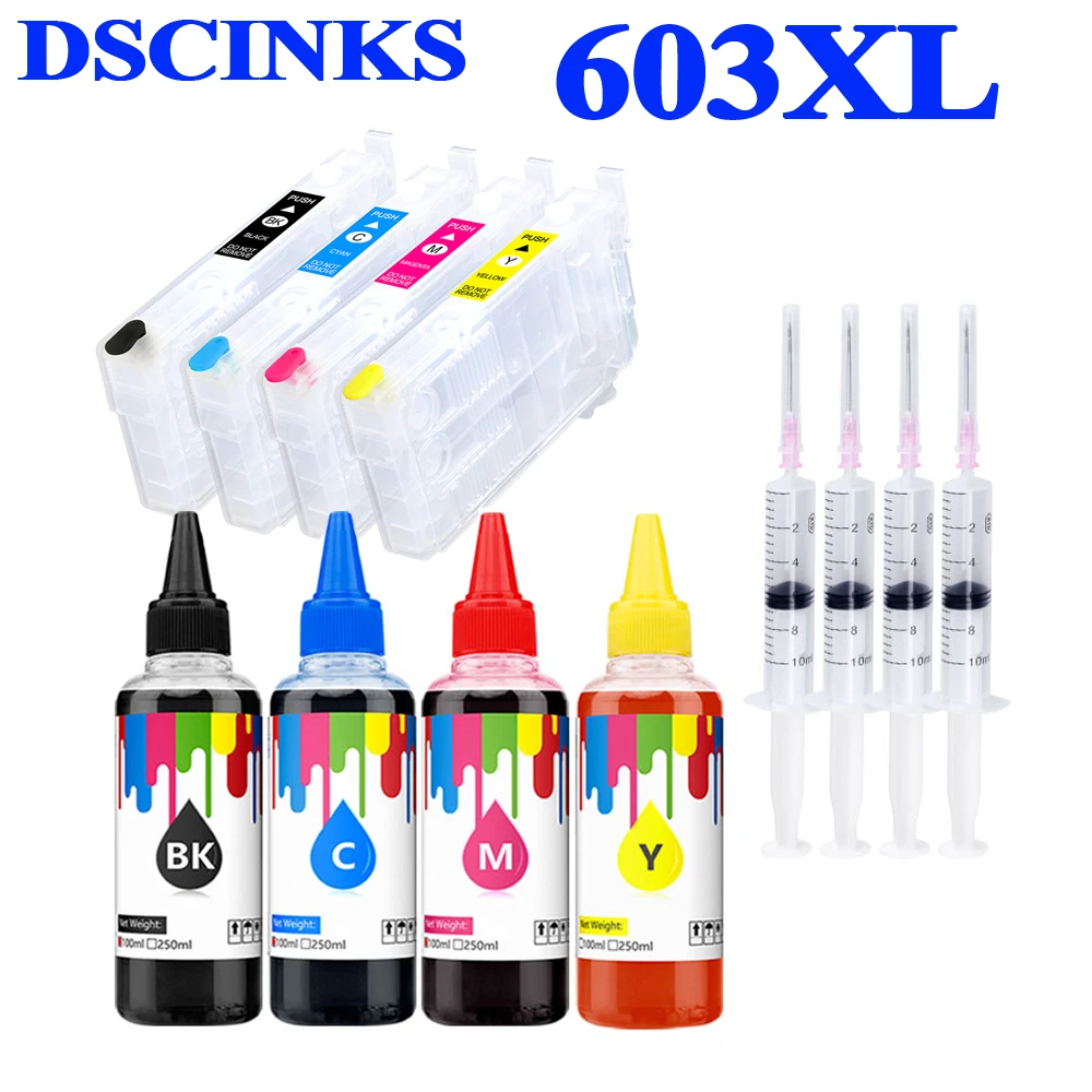 Per Epson 603XL ricarica cartuccia e inchiostro colorante per Epson espressione casa XP-2105 XP-3100 XP-3105 XP-4100 WF-2810 XP-2100