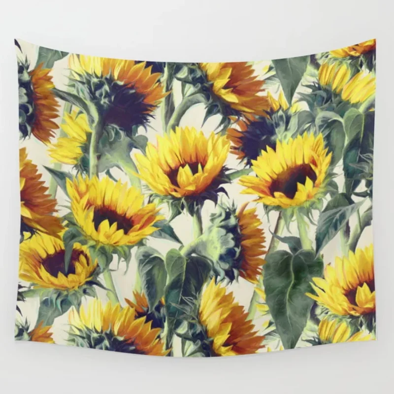 

Sunflowers Forever Tapestry Wall Hanging Bedspread Wall Art Bedding Curtain Blanket Throw Breathable Furniture Tapestries