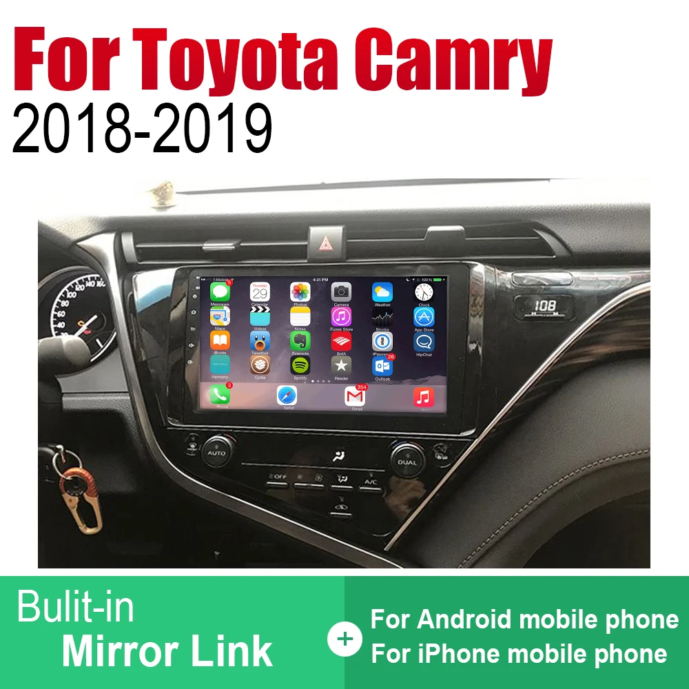 Автомагнитола на Android стерео DVD GPS навигация для Toyota Camry 2018 ~ 2019 Bluetooth Wi Fi 2din