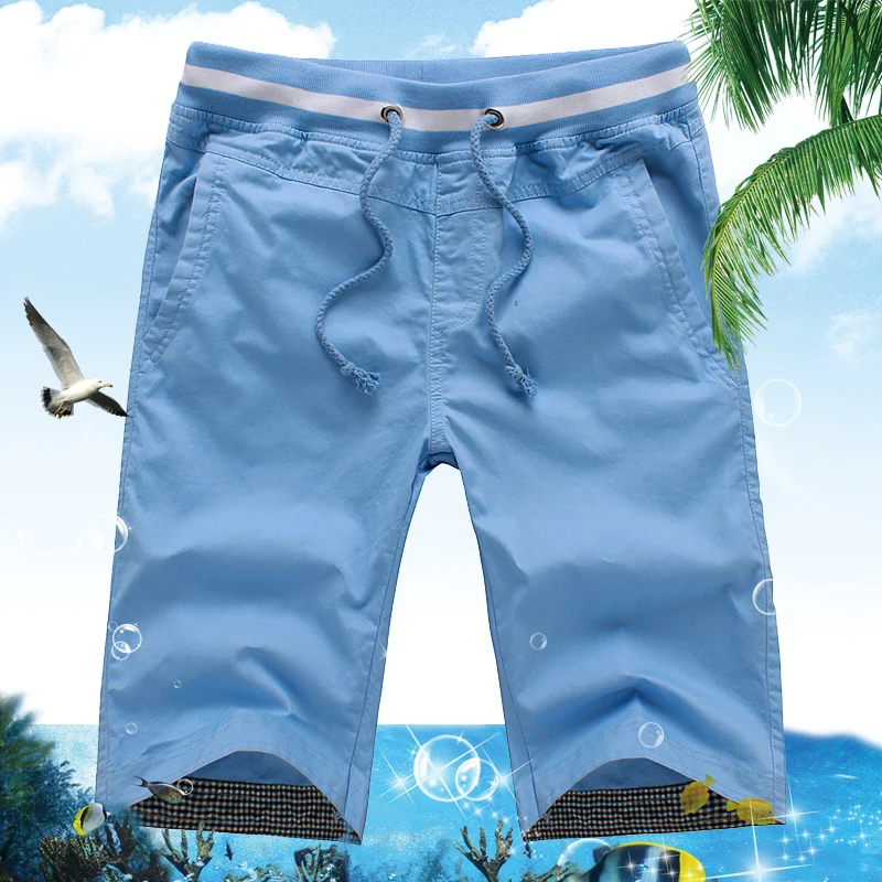 

New 2021 Men's Summer Casual Shorts Men Straight Shorts Male Fashion Cotton Beach Short Pants Candy Colors Plus Size 5XL