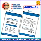 Аккумулятор LOSONCOE 6600 мАч для LG G4, аккумулятор H815 H818 H819 VS999 F500 F500S F500K F500 V32 Phone BL 51YF