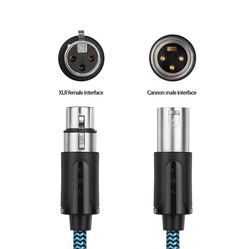 Кабель XLR Папа мама M/F 3 контакта фольга + Плетеный экранированный кабель для