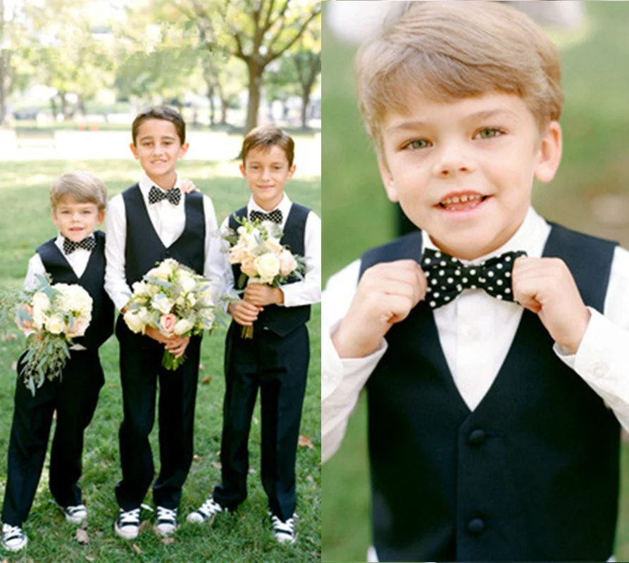 

Pageant Kids Boys Suits Black Blazers Sets Gentleman Kids Baby Boys Blazers Flower Boy Wedding Suits Waistcoat+Pant