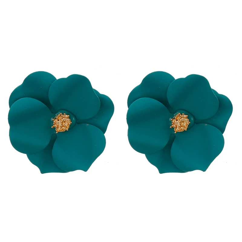 Женская мода 2020 милые женские серьги гвоздики с металлическим цветком новые