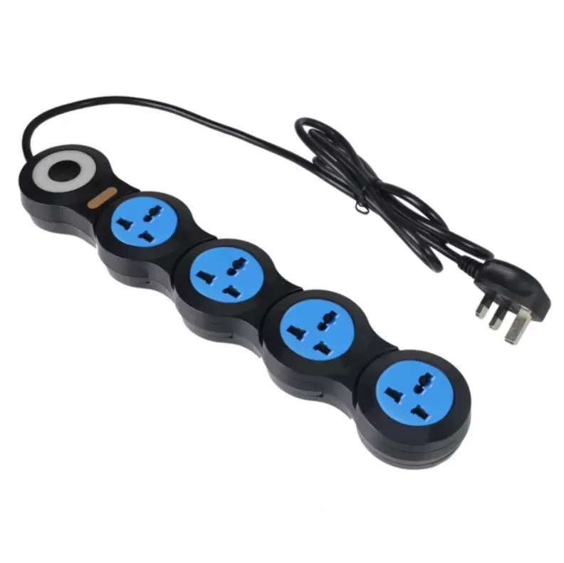 4 SOCKETS Электрический Мощность полосы 3/4/5 универсальный выход Гибкая Торцевая головка Великобритании/ЕС/США/австралийская вилка Защита от всплесков напряжения 1,8 м кабель-удлинитель для экономии пространства - Цвет: 4 SOCKETS