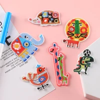 cartoon animal embroidery badges childrens clothing diy decoration self adhesive patch accessories can be removed