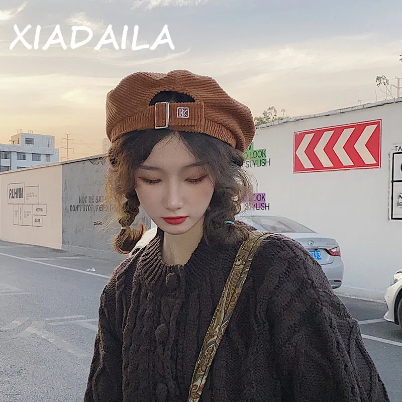 2020 шапка зимняя женская мода береты шапки для девочек в винтажном стиле с