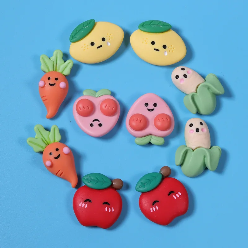 

Кабошоны 20 шт./лот из смолы с плоской задней поверхностью в виде милых фруктов для бантов для волос, аксессуары для центра, «сделай сам», реме...