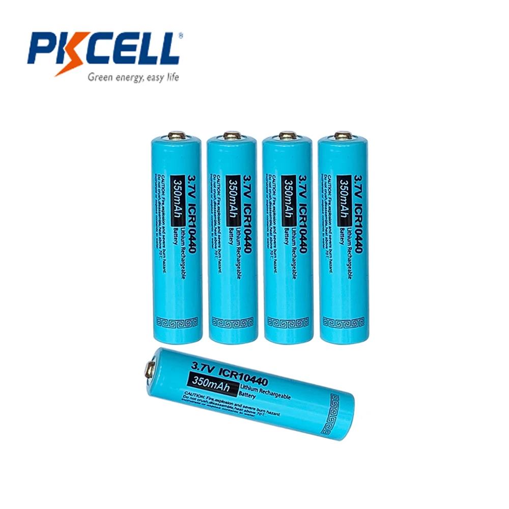 PKCELL-botón superior AAA ICR10440, 3,7 v, batería recargable de litio Liion 10440 para Faro, mod mecánico, linterna, vap