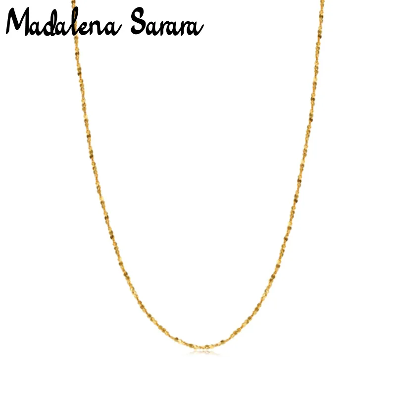 

MADALENA SARARA, чистое 18 К Золотое ожерелье с цепочкой, Au750, золотое ожерелье в форме цветка, 100% гарантия качества