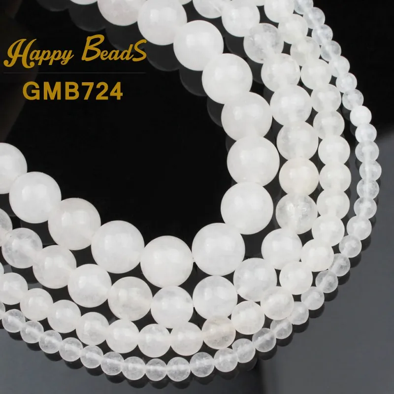 Бусины из белого нефрита AAA + круглые бусины с отверстием аксессуары для
