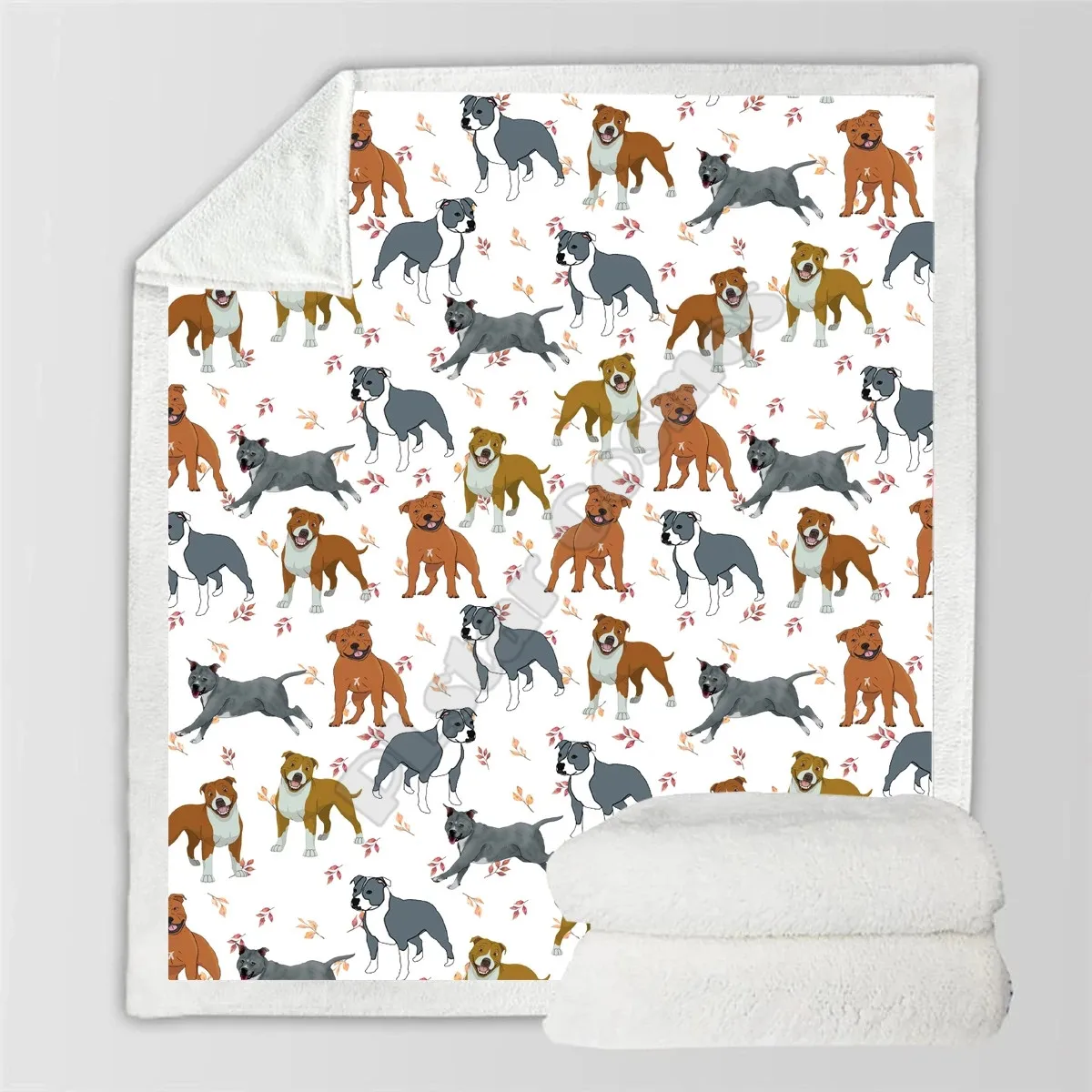 

Autumn Winter Staffordshire Bull Terrier Blanket Fleece Blanket 3D All Over printed Wearable Blanket Adults/kids Fleece Blanket