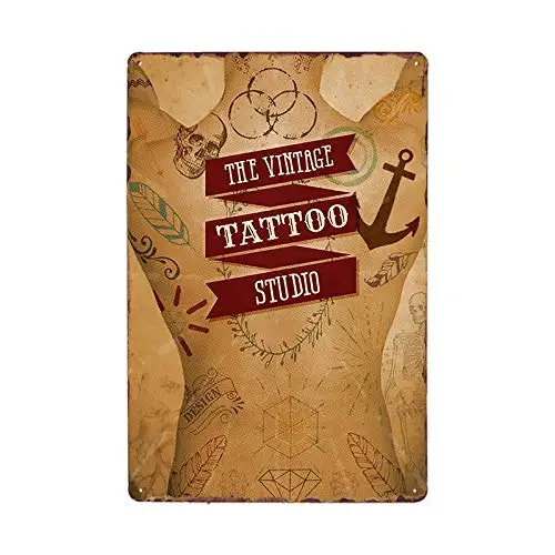

Tattoo Girl Theme Tin Sign Metal Sign Tattoo Studio Shop Decoration Wall Vintage Art Painting Poster Wall Decor 8x12 Inch Metal