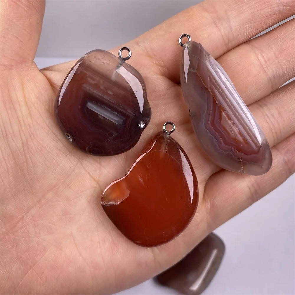 Натуральный Полудрагоценный Камень Кулон Бесконечность красный агат