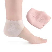 1 pair soft silicone foot chapped heel insole protector moisturizing gel heel socks cracked skin foot heel protective cushion