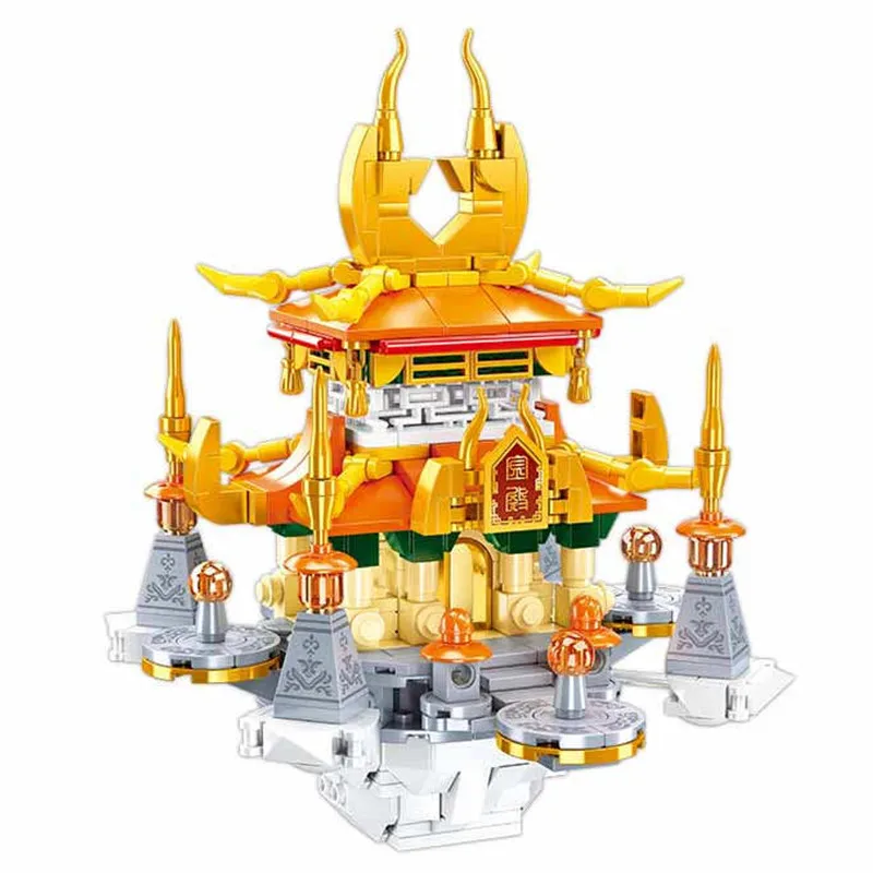 

Конструктор Sluban B1001 китайская архитектура старинный огненный волшебный павильон башня дворец мини-конструктор игрушка для детей без короб...
