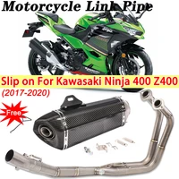 51mm motorcycle exhaust escape moto middle link pipe muffler with db killer silencer slip on for kawasaki ninja 400 z400
