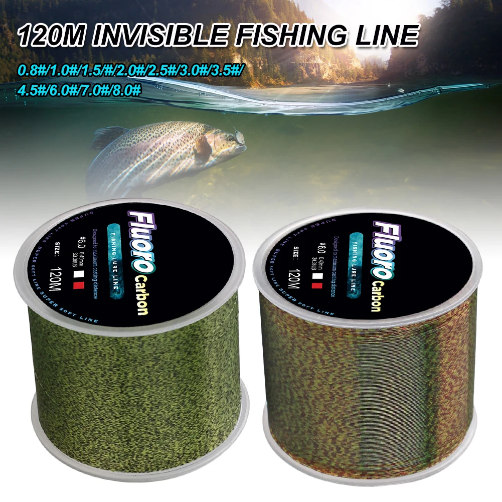 120m Invisible Fishing Line Speckle Fluorocarbon Coating Fishing Line 0.14mm-0.50mm 4.13LB-34.32LB Super Strong Spotted Line 200 meters speckle fluorocarbon coating nylon fishing line sinking high abrasion resistance stretchable super invisible line