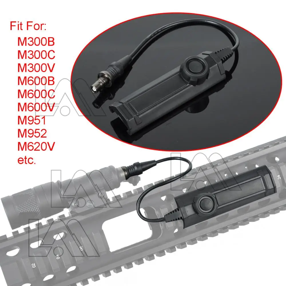 

Tactical Constant/Momentary Control Remote Dual Function Tape Switch For Weapon Flashlight M300/M600/M951/M952 Series Accessory