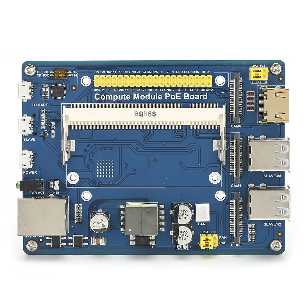 

Expansion Board CM3/3Lite/3/3 for Raspberry Pi Multi‑Interface with POE(Expansion Board )