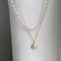 spring and summer jewelry necklace delicate design white shiny simulated pearls pendant necklace women jewelry gifts