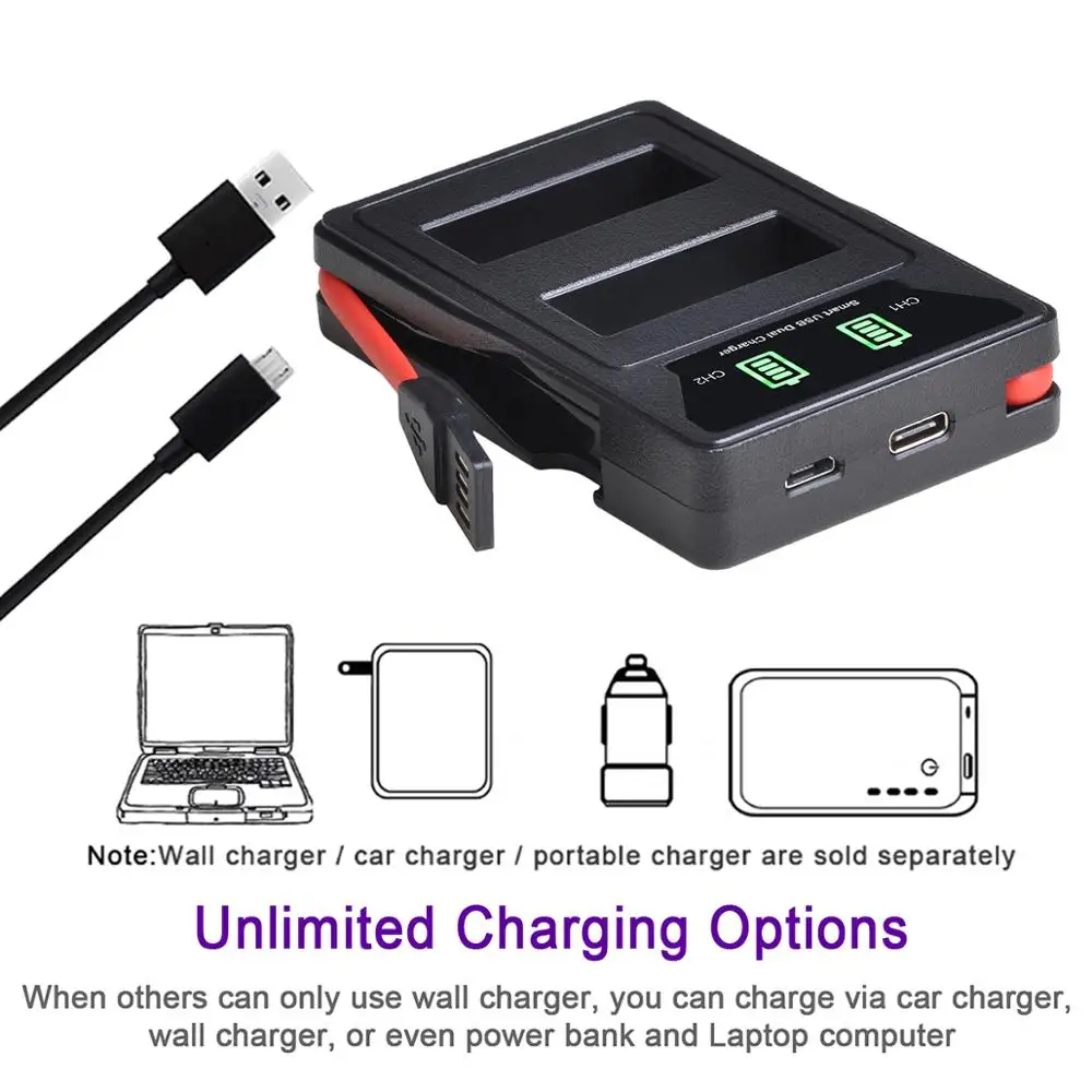 PS BLS5 BLS50 Батарея Зарядное устройство с USB и Тип C Порты разъёмы для Olympus PEN BLS 50 E PL2 PL5