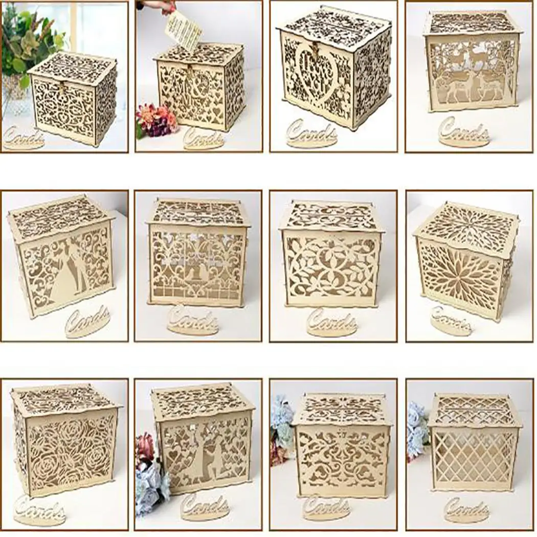 Рождественская Подарочная коробка большой конверт в деревенском стиле с замком