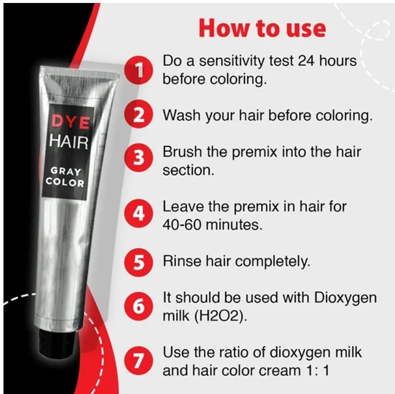 

100ml Dye Cream Smoky Gray Style Light Grey Silver Grandma Gray Hair Dye Color Unisex Hair Wax Cosmetic Beauty Hair Care TSLM1