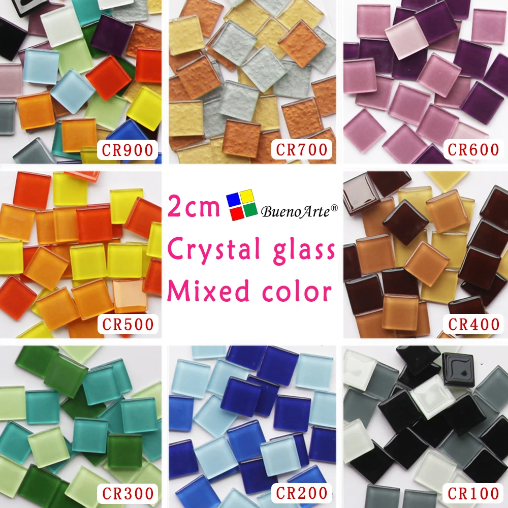 200 gram/50 pcs 20 X 20mm Square Crystal Mosaic Tile Mixed Color DIY Soft Art Supplier | Дом и сад