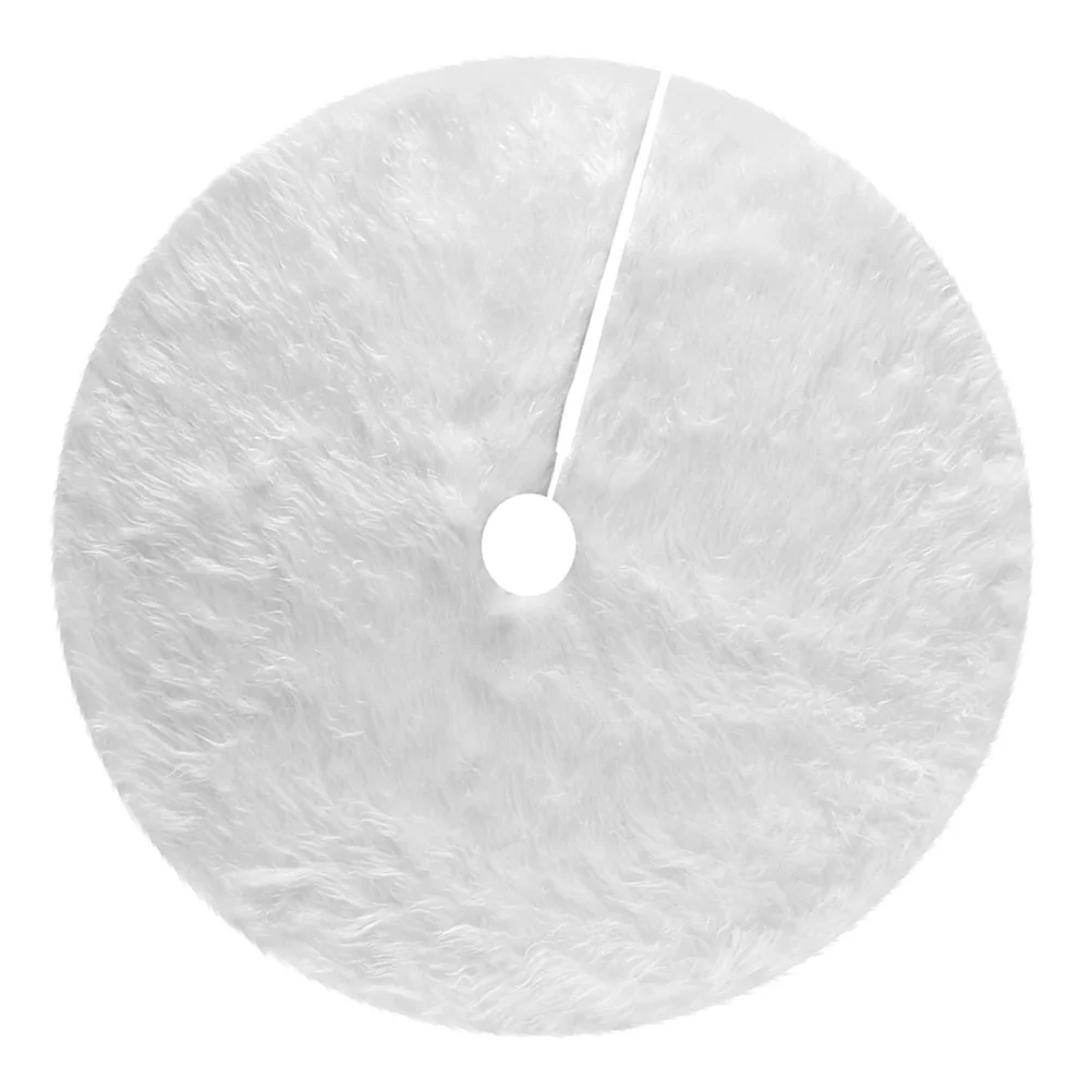 

122 см цветная юбка на рождественскую елку, плюшевая ткань, основа для рождественской елки, украшение, фартук (белый)