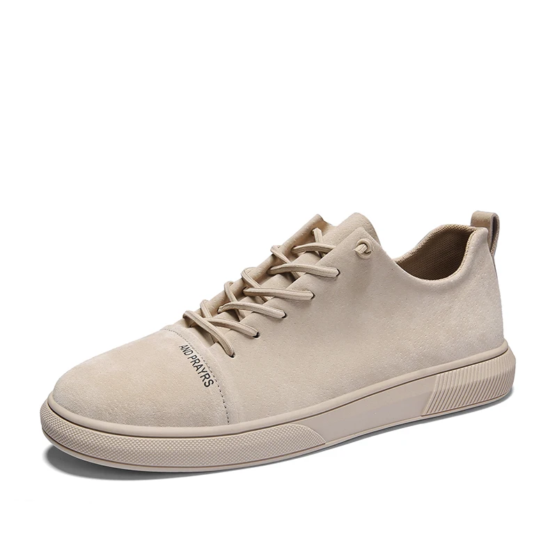 

Leather Fashion Shoes Men Shoes Suede Shoes Men Footwears Outdoor Comfortable Walking Sneakers Lace-up Solid Flat Designer Shoes