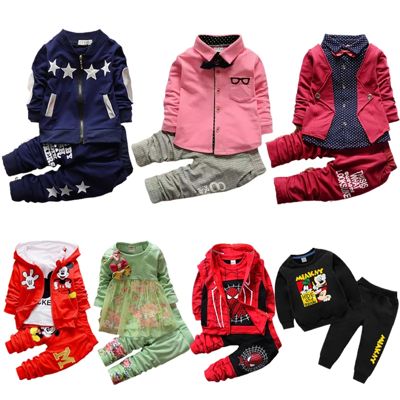 

Mickey Minne Infant Girl Boy Clothes Set Cotton Top +Pants Suit Children Spring Autumn Kids Tracksuits Clothes For 1-8 Years