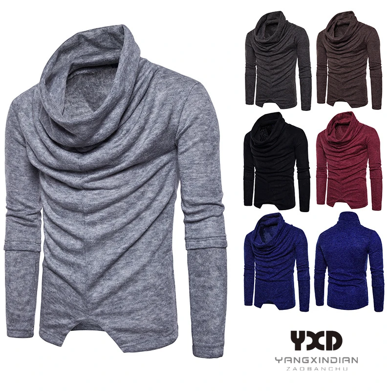 

Mens clothes Man Sweater Pullover Men Clothing Mans Sweaters Jumper Men Pile collar Cotton Slim Fit Warm Winter Knitted Pullover